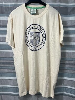 Cambridge University Cream Shirt with Navy Crest